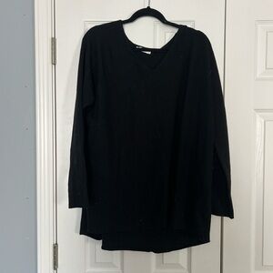 Black V-Neck Sweater wool & cashmere